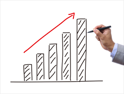 増加傾向を示す棒グラフの画像