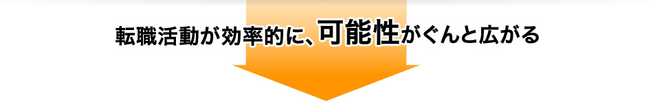 転職活動が効率的に、可能性がぐんと広がる